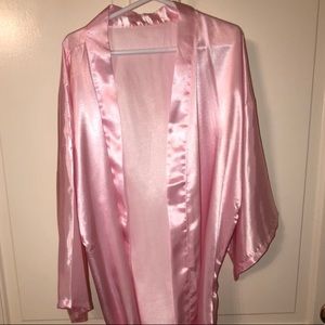 Satin pink robe